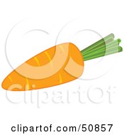 Poster, Art Print Of Plump Orange Carrot With Trimmed Stalks