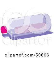 Royalty Free RF Clipart Illustration Of A Curled Letter Nestled In A Bottle by Cherie Reve