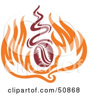 Royalty Free RF Clipart Illustration Of A Coffee Bean Roasting In Flames by Cherie Reve #COLLC50868-0099
