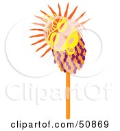 Royalty Free RF Clipart Illustration Of A Strange Mask On A Flower