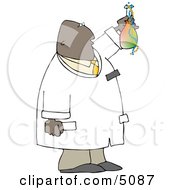 Poster, Art Print Of African American Scientist Holding Beaker With Chemicals