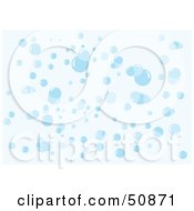 Poster, Art Print Of Pastel Blue Background Of Floating Bubbles
