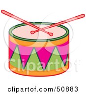 Poster, Art Print Of Drumsticks Resting On A Colorful Drum