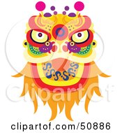 Royalty Free RF Clipart Illustration Of A Chinese Fortune Dragon by Cherie Reve #COLLC50886-0099