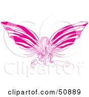 Poster, Art Print Of Pretty Pink Fairy Girl With A Blank Scroll