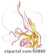 Royalty Free RF Clipart Illustration Of An Abstract Flame Dancer by Cherie Reve