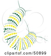Poster, Art Print Of Caterpillar Made Of Green And Yellow Dots