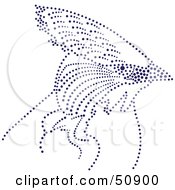 Poster, Art Print Of Purple Dot Pattern Forming A Bird