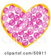 Poster, Art Print Of Pink Swirly Patterned Heart