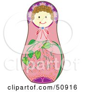 Royalty Free RF Clipart Illustration Of A Decorated Female Matryoshka Doll Version 4