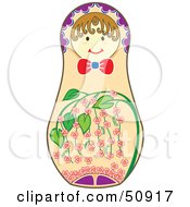 Royalty Free RF Clipart Illustration Of A Decorated Female Matryoshka Doll Version 2