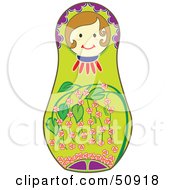 Royalty Free RF Clipart Illustration Of A Decorated Female Matryoshka Doll Version 8 by Cherie Reve
