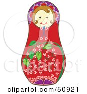 Royalty Free RF Clipart Illustration Of A Decorated Female Matryoshka Doll Version 5