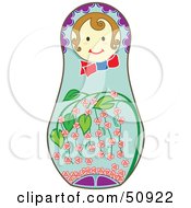 Royalty Free RF Clipart Illustration Of A Decorated Female Matryoshka Doll Version 1 by Cherie Reve