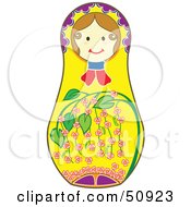 Decorated Female Matryoshka Doll - Version 6
