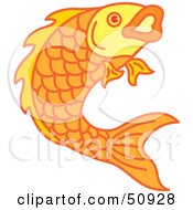 Poster, Art Print Of Swimming Goldfish - Version 4