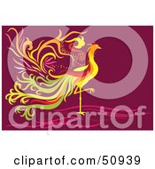 Royalty Free RF Clipart Illustration Of A Colorful Fantasy Phoenix by Cherie Reve