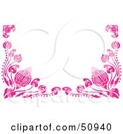 Poster, Art Print Of Border Of Pink Flower Vines