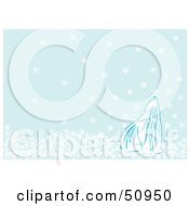 Royalty Free RF Clipart Illustration Of A Polar Bear Looking Up As Snowflakes Fall From The Blue Sky