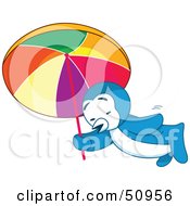 Poster, Art Print Of Tired And Hot Penguin Walking Under An Umbrella