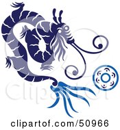 Royalty Free RF Clipart Illustration Of An Oriental Dragon With A Ring Version 3 by Cherie Reve