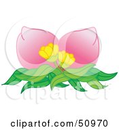 Royalty Free RF Clipart Illustration Of A Pink Plant With Yellow And Pink Petals