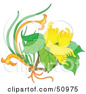 Poster, Art Print Of Plant With Yellow Flower Blooms - Version 3