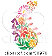 Poster, Art Print Of Paisley Made Of Colorful Flowers
