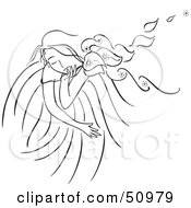Royalty Free RF Clipart Illustration Of A Pretty Girl Resting Her Chin In Her Hand And Daydreaming