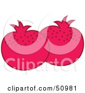 Royalty Free RF Clipart Illustration Of Two Plump Pomegranate Fruits by Cherie Reve