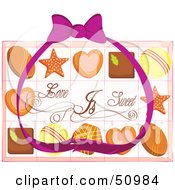 Poster, Art Print Of Purple Ribbon Over Valentines Day Chocolates