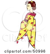Royalty Free RF Clipart Illustration Of A Pretty Geisha Woman Version 1