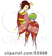 Royalty Free RF Clipart Illustration Of A Pretty Geisha Woman Version 4 by Cherie Reve