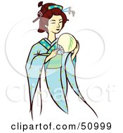 Poster, Art Print Of Pretty Geisha Woman - Version 5