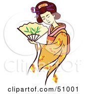 Poster, Art Print Of Pretty Geisha Woman - Version 2