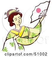 Poster, Art Print Of Pretty Geisha Woman - Version 3