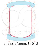 Royalty Free RF Clipart Illustration Of A Blank Shield Frame With Blue Scrolls And Hearts by Cherie Reve