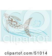 Poster, Art Print Of Swimming Brown Whale In Blue Water