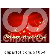 Clipart Illustration Of A Red Happy New Year Greeting With Golden Stars