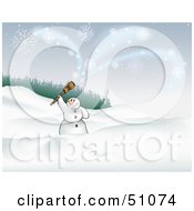 Poster, Art Print Of Christmas Snowman Background - Version 1