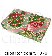 Royalty Free RF Clipart Illustration Of A Wrapped Present Box Version 5
