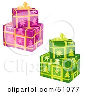 Royalty Free RF Clipart Illustration Of Stacked Presents Version 2