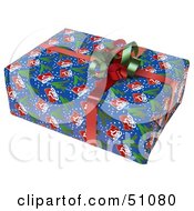 Royalty Free RF Clipart Illustration Of A Wrapped Present Box Version 6