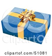 Royalty Free RF Clipart Illustration Of A Wrapped Present Box Version 3