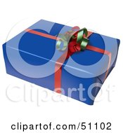 Royalty Free RF Clipart Illustration Of A Wrapped Present Box Version 7