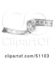 Royalty Free RF Clipart Illustration Of A White And Black Measuring Tape