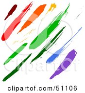 Royalty Free RF Clipart Illustration Of Colorful Paint Brush Strokes