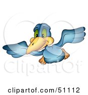 Poster, Art Print Of Happy Blue Bird Flying