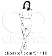 Royalty Free RF Clipart Illustration Of A Black And White Woman Version 3 by dero