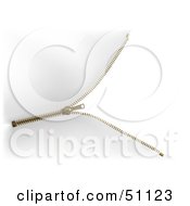 Royalty Free RF Clipart Illustration Of A Golden Zipper Zipping